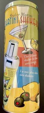 MSC International Joie De Vivre Martini Shake-Up Glass Cocktail Shaker with Reci